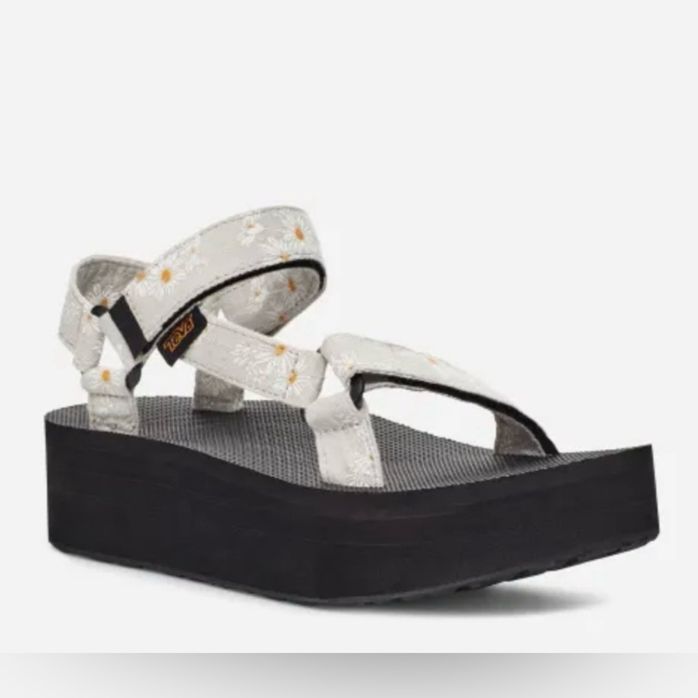 Teva Sandals Flatform Daisy Flower Gray Platform Women’s 7 Universal Gloriosa